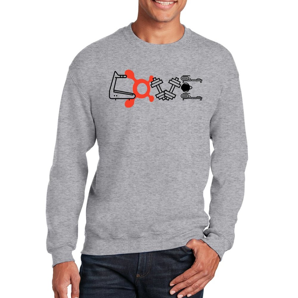 Orange Theory LOVE Splat sweatshirt Sports Grey